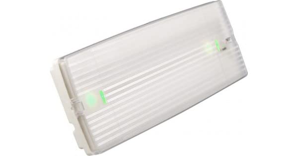 Olympia Electronics Emergency Light 3.4W Rechargeable Non Maintained / Maintained With LEDs Bulkhead, 3 Hrs, including mounting Springs