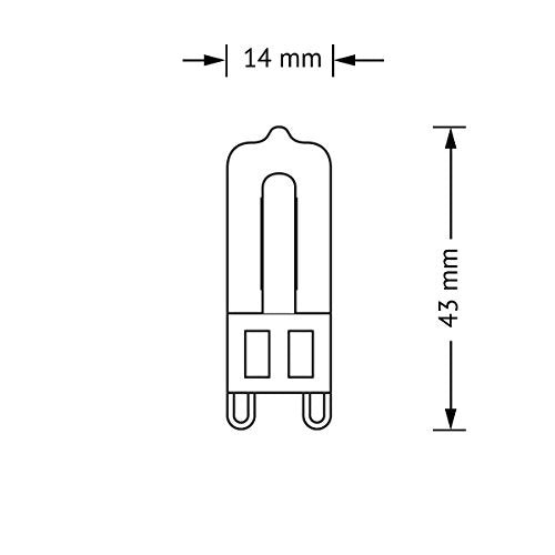 OSRAM Halogen-pin-base / HALOPIN / G9-socket / dimmable / 20 Watt - 25 Watt / warmwhite - 2700K / Pack of 10