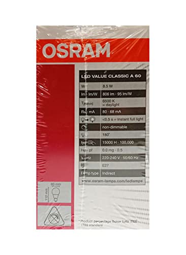 OsRAM Led Bulb - E27 8.5 W Cool Day White Light 2Pc Set Promo Pack