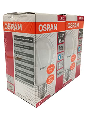 OsRAM Led Bulb - E27 8.5 W Cool Day White Light 2Pc Set Promo Pack