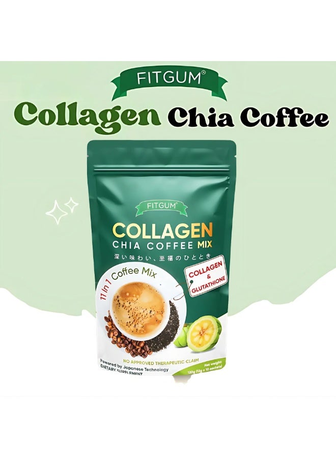 FitGum Collagen Chia Coffee Mix 11-in-1 Coffee Blend with Glutathion FitGum Collagen Chia Coffee Mix 11-in-1 Coffee Blend with Glutathion