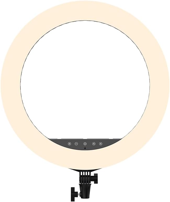 Goaltage LGT02 GlowMaster Pro حلقة إضاءة مقاس 21 بوصة مع إضاءة قابلة للتعديل وحامل هاتف وجهاز تحكم عن بعد ولوحة تحكم تعمل باللمس