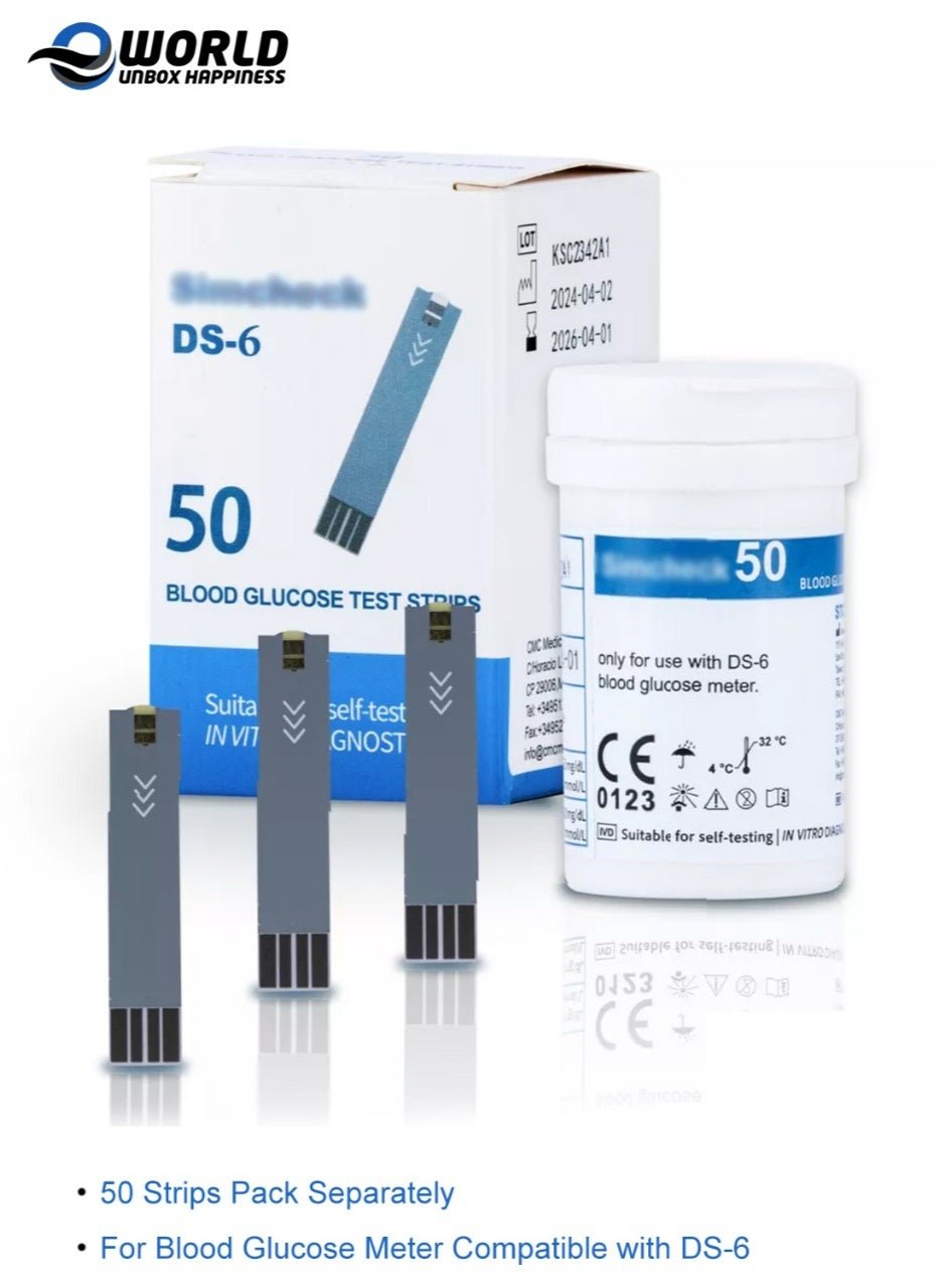 Eworld 50 Blood Glucose Test Strips – Compatible with DS-6 Glucose Met