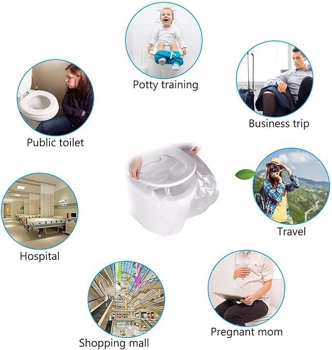 Hexar 40 pcsToilet Seat Covers Disposable Travel, Faster use-Sticker free, Waterproof, Disposable Toilet Seat Cover for Adults and Kids, Individually for Public Restroom/Airplane/Outdoors