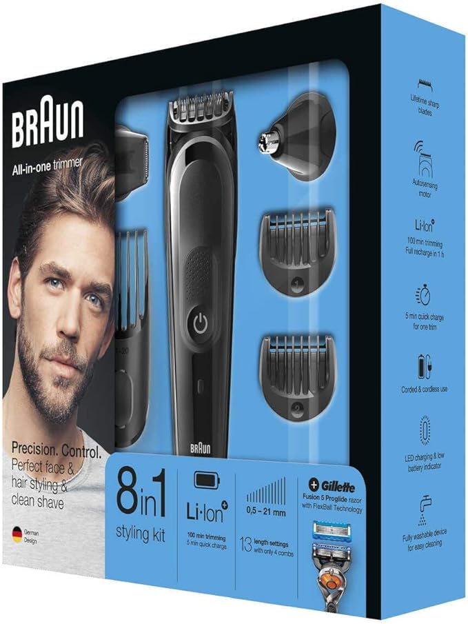 Mgk5060 8-In-1 Trimmer - 6 Attachments + Gillette Fusion5 Proglide Raz