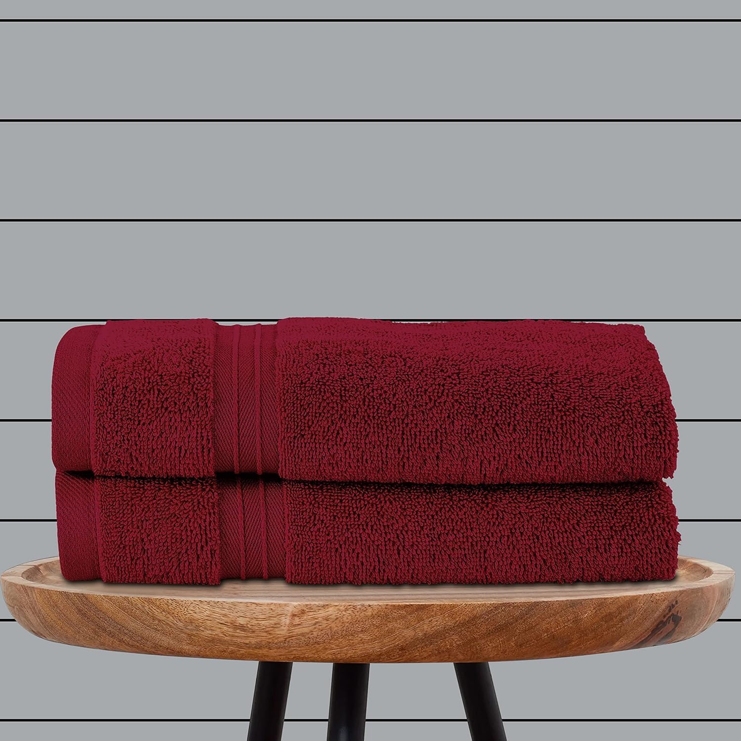 BEYTOR Luxury Bath Towels – 100% Cotton, Ultra Soft, Quick-Dry & Highly Absorbent – Plush & Durable Hotel-Quality Towels for Home, Spa & Gym – Burgundy (3pcs (90 * 180 cm+ 70 * 180 cm + 50 * 100 cm))