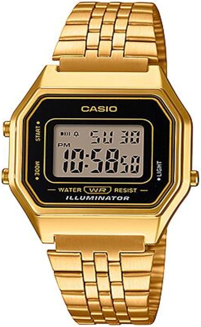 Casio Digital Watch with Stainless Steel LA680WGA-1DF