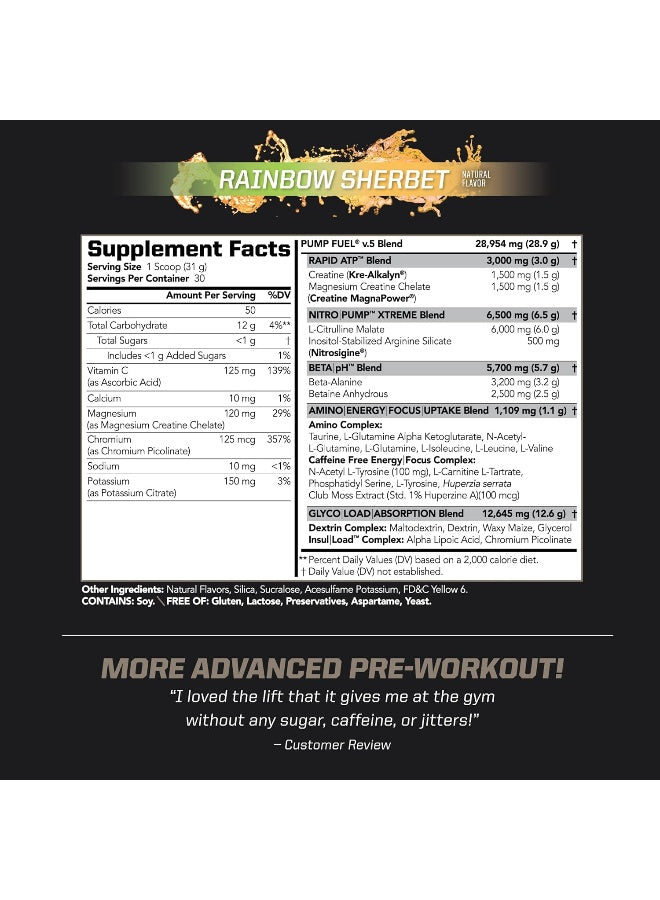 PMD Sports Ultra Pump Fuel Caffeine Free - Pre Workout Drink Mix