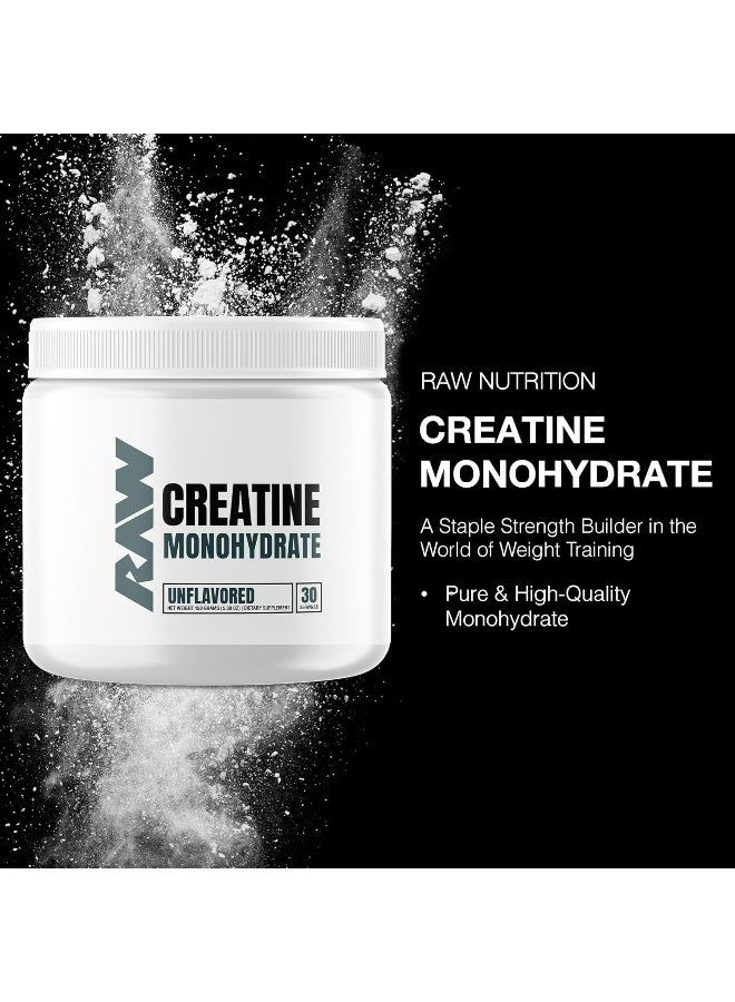 Real Creatine Powder RAW Creatine Monohydrate Powder, Unflavored, 30 Servings
