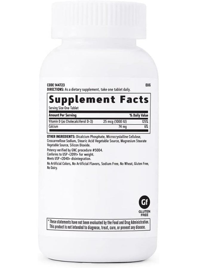 Vitamin D-3 25Mcg, 180 Tablets, Supports Healthy Teeth And Bones