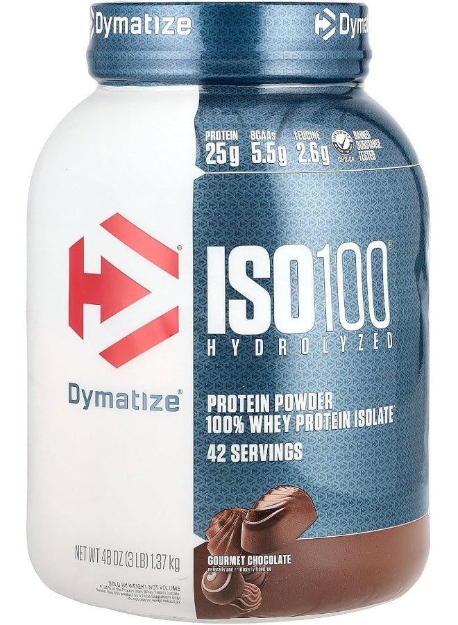 التغذية، بروتين مصل اللبن المعزول بنسبة 100%، مُحلل آيزو 100، بنكهة الشوكولاتة الفاخرة، 3 أرطال و1.4 كجم
