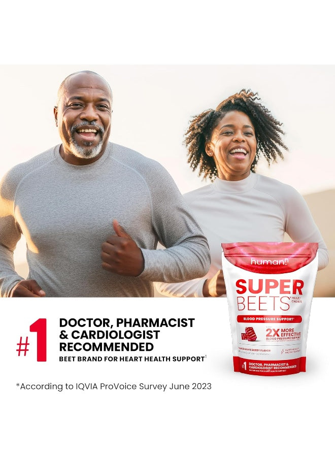 Superbeets Heart Chews Nitric Oxide Production And Blood Pressure Support Grape Berry Flavor 60 Count
