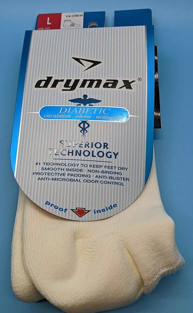 Drymax Diabetic Socks Crew White L