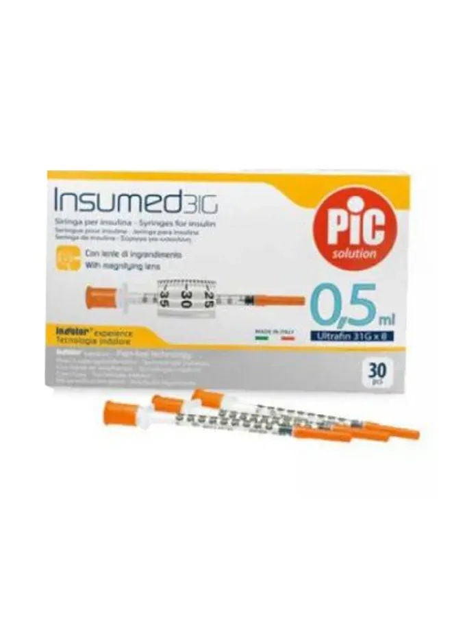 Pic Insumed Insulin Syringe 0.5Ml 30'S