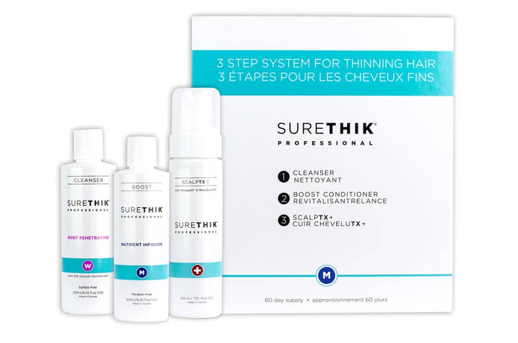 نظام SURETHIK المكون من 3 خطوات لعلاج تساقط الشعر للرجال