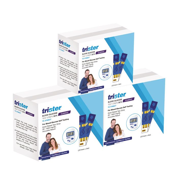 Trister Blood Glucose Test Strips 50'S Pack Of 3