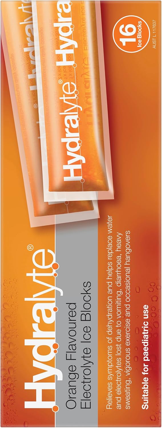 Hydralyte Electrolyte Ice Blocks Orange 16S