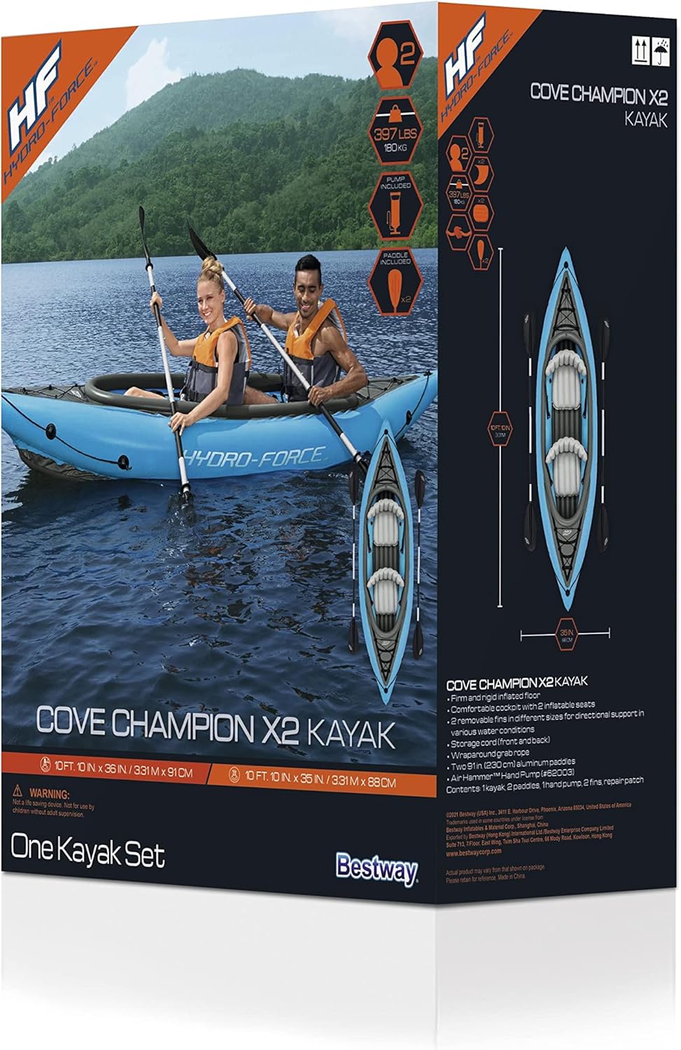 Bestway Hydro-Force Cove Champion Inflatable Two-Person Kayak Set