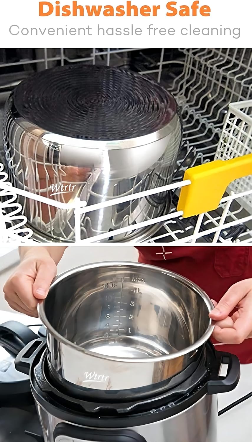 ot 6 Quart NonStick Inner Pot electric Pressure Cooker.16.2-24cm Pot, (stainless steel 6-7L)