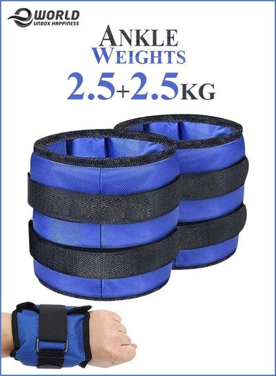 Pair of Adjustable Ankle Wrist Weights Comfortable Strap Set for Fitness Training and Strength Exercise Home Gym Workout, Running, Men/Women