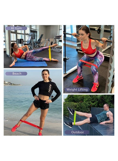 Fitness Equipment Rubber Band Pull Band Exercise & Fitness Band for Legs, Gym Equipment Elastic Bands for Workout Equipment Elastic Band Exercise Equipment Bag and Manual 5PCS/SET