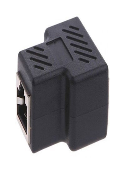 Dual Female Port RJ45 Splitter Black