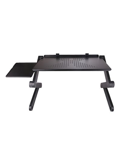 Adjustable Laptop Stand Aluminum Alloy Bed Table Stand Foldable Legs Laptop Notebook Riser Reading Holder Tray with Mouse Pad black