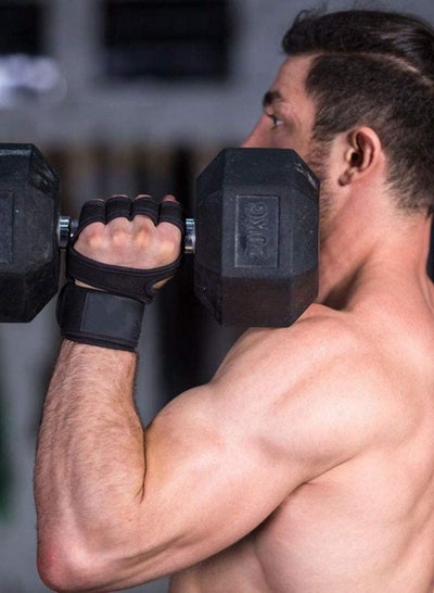 Sports Cross Training Gym Workout Leather Gloves with Wrist