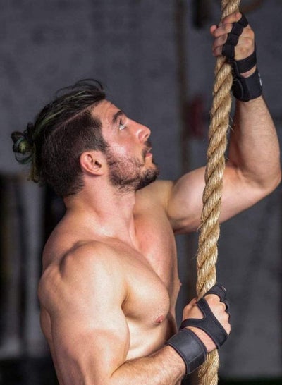 Sports Cross Training Gym Workout Leather Gloves with Wrist