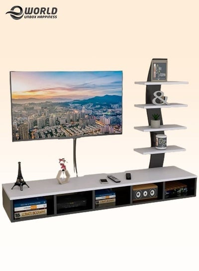 Wooden Twist TV Unit Shelf Dressing and Bed Size Table for Home Office
