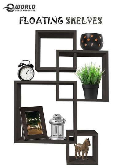 4 Cube Decorative Intersecting Wall Mounted Floating Shelves