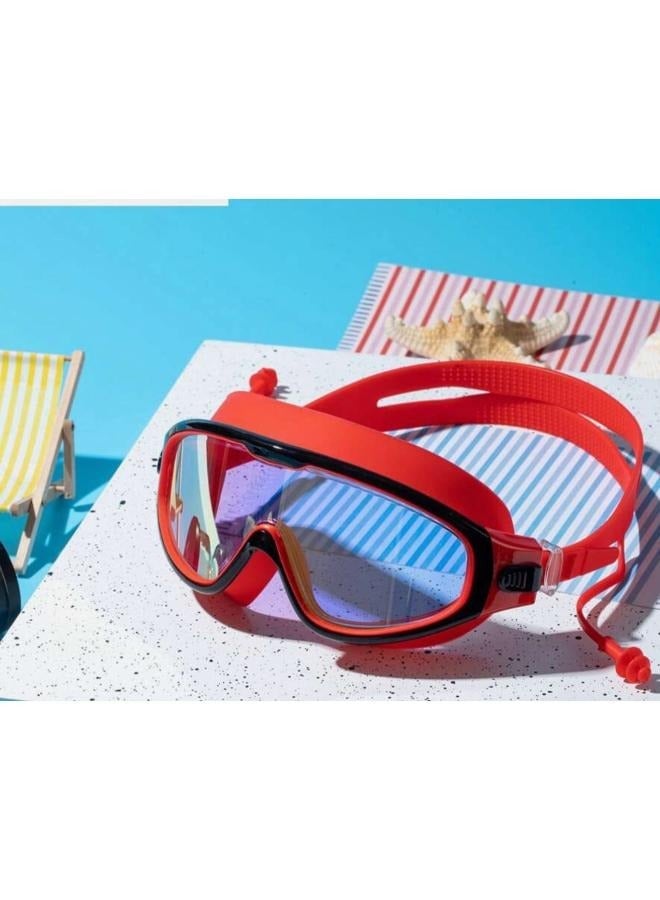 Swimming Goggles with Adjustable Strap Wide View Anti Fog Waterproof UV No Leaking Goggles for Adult