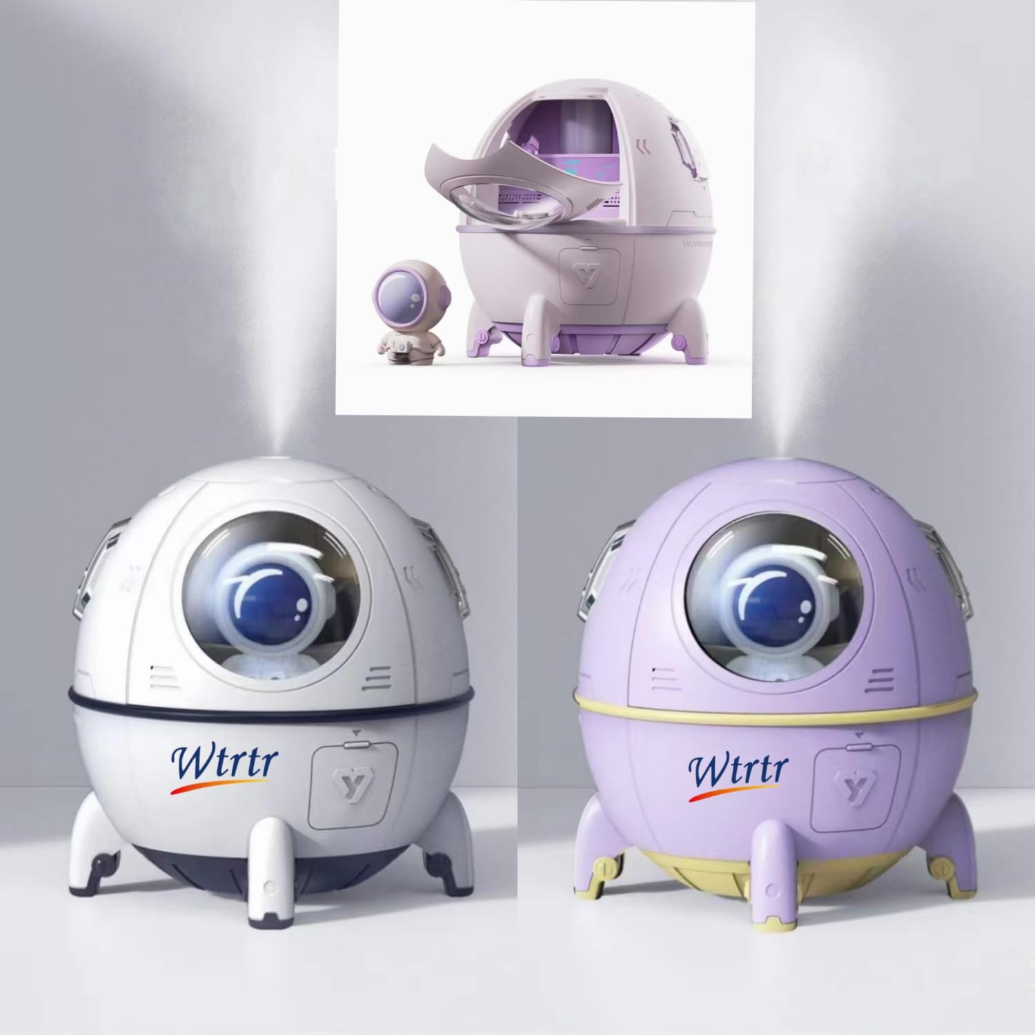 Humidifiers for Bedroom Kids,Space Capsule Humidifier, 220ml USB Ultrasonic Quiet Air Humidifiers for Baby Kids Bedroom Nursery (MJ046-W)