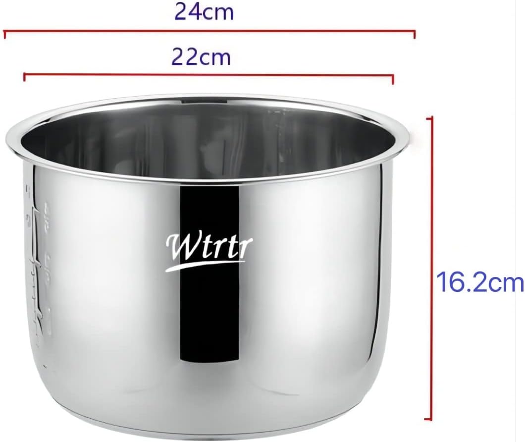ot 6 Quart NonStick Inner Pot electric Pressure Cooker.16.2-24cm Pot, (stainless steel 6-7L)