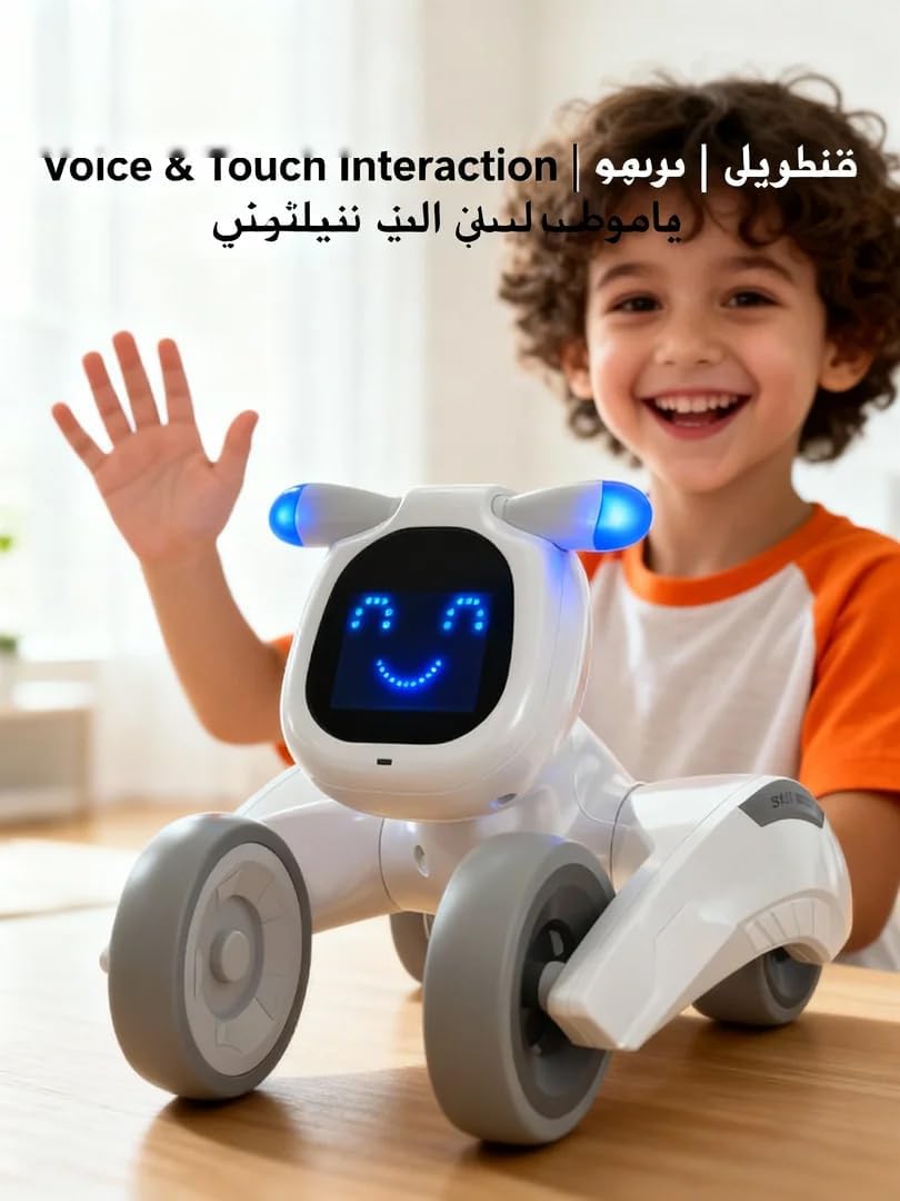 Interactive Robot Dog Toy with Gesture Control, Voice Command, Remote Control, STEM Programming, LED Expression Face, AI Recognition, Educational Smart Robot for Kids
