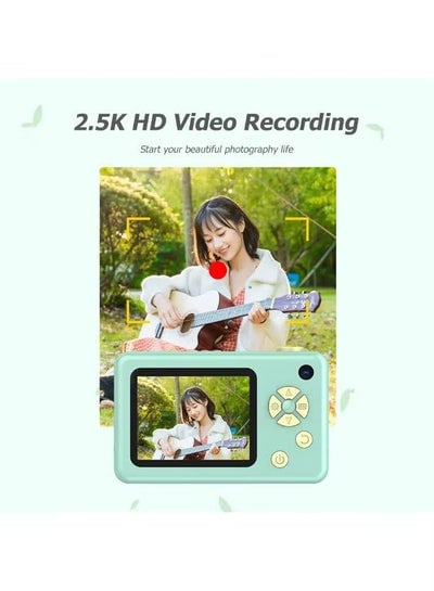 8K Kids Digital Camera Dual Lens 8MP UHD Photography Video Camera 2.4 Inch IPS Screen Battery Operated Educational Birthday Gift - Green - EMALL