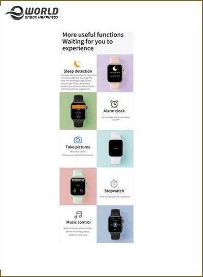 Latest Series 7 Smart Watch Waterproof I68 Fitness Tracker Heart Rate Monitor Blood SPO2 - EMALL