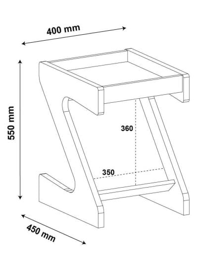 Modern Z-Shaped Side Coffee Table for Living room with Ample Storage Space - EMALL