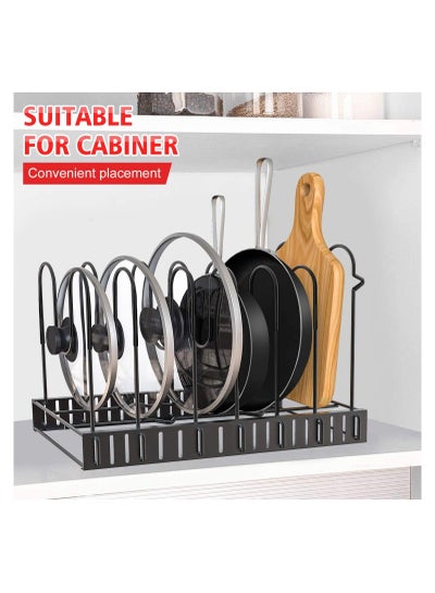 8-Tier Pots and Pan organizer, Anti Slip Rack with 3 DIY methods for kitchen counter - EMALL