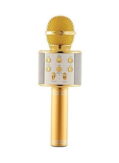 Karaoke Mic With Bluetooth Speaker Gold/Silver - EMALL