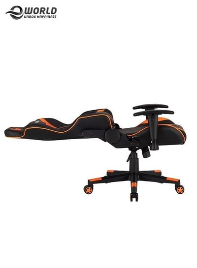 Adjustable 180 Degree Swivel and Height Adjusting Arm Rests for PC Gaming Comfortable Home Office Chair Working Ergonomic PU Leather With Two Pillows Lumbar, Back Support - EMALL