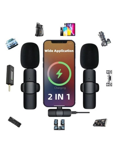 Wireless Microphone for iPhone iPad Plug-Play Wireless Mic for Recording - EMALL