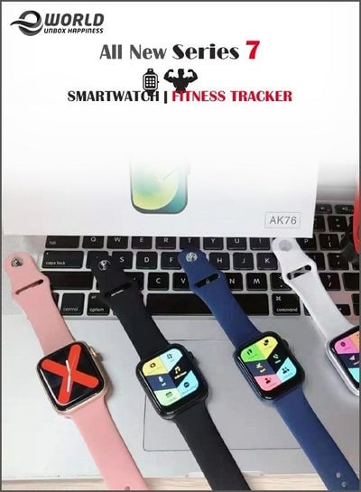 Latest Series 7 Smart Watch Waterproof I68 Fitness Tracker Heart Rate Monitor Blood SPO2 - EMALL