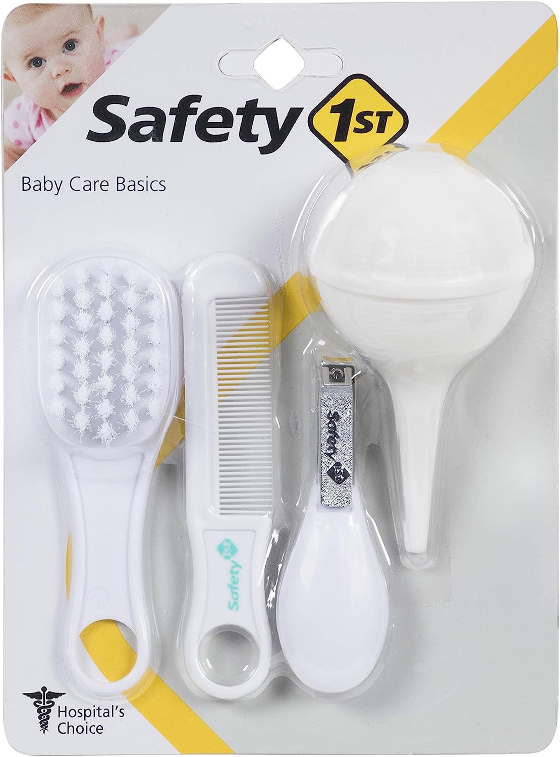 Safety 1st Baby Care Basics KIT: Nail Clippers, Nasal Aspirator, Hair Brush, Hair Comb