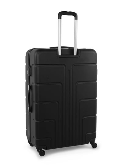 Hard Case Travel Bag Luggage Trolley ABS Lightweight Suitcase with 4 Spinner Wheels A1012 Black