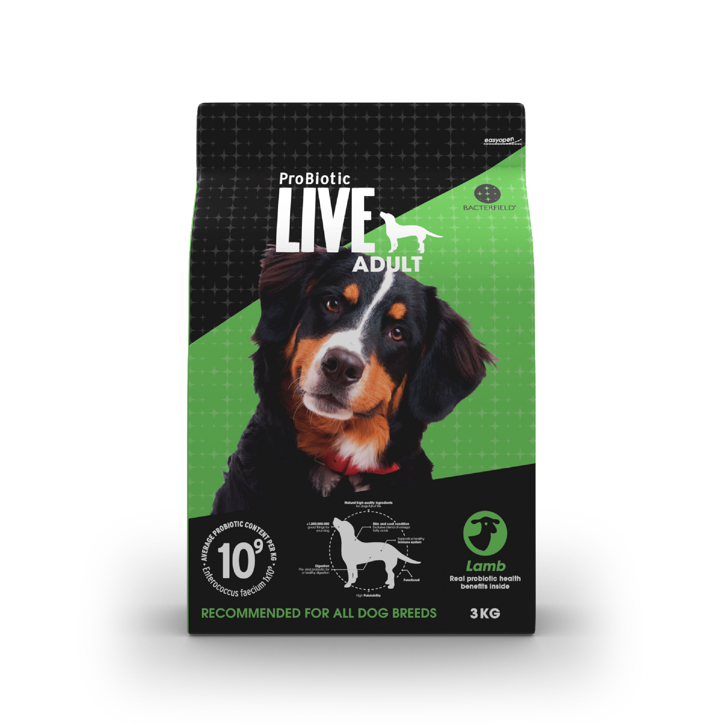 Probiotic Live Adult dog food Lamb & Rice