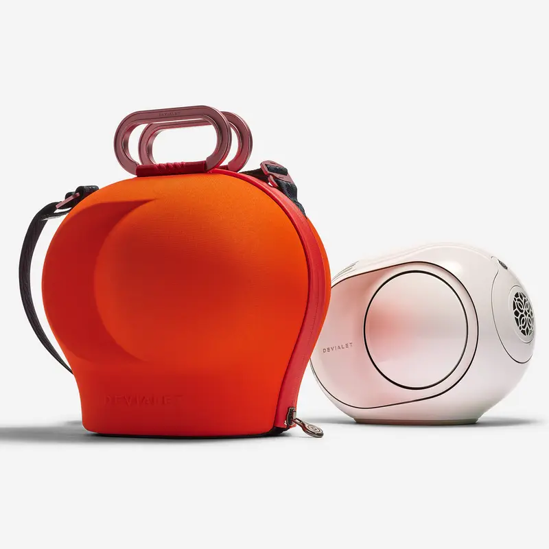 DEVIALET COCOON - PHANTOM II Carrying case| thick-skinned and water-repellent exterior with an ultra-soft| Orange