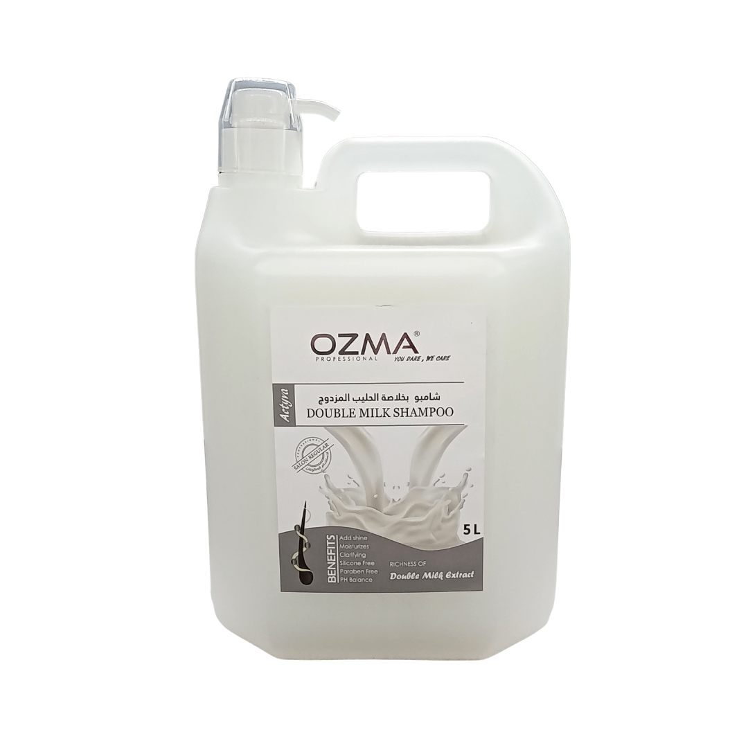 OZMA Moisturizing  Hair  Shampoo .Improved Formula  | Cleansing And Energizing | For ALL Hair Types .Double Milk  Extract  5L