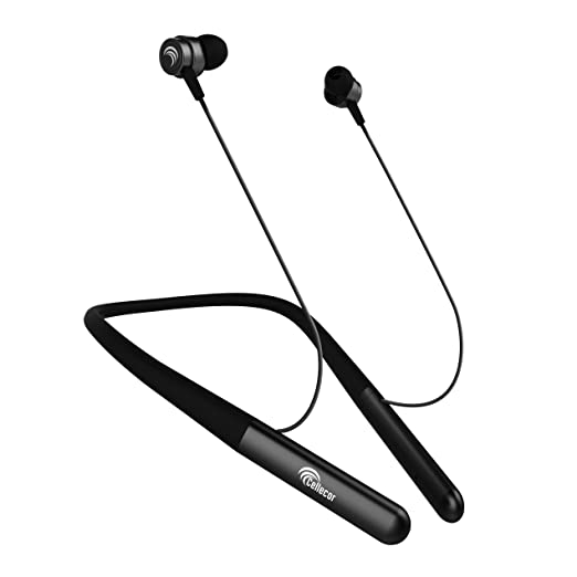 CELLECOR BS-1 Wireless Waterproof Bluetooth Earphone Neckband with Big 30 Hours Playtime (Black)