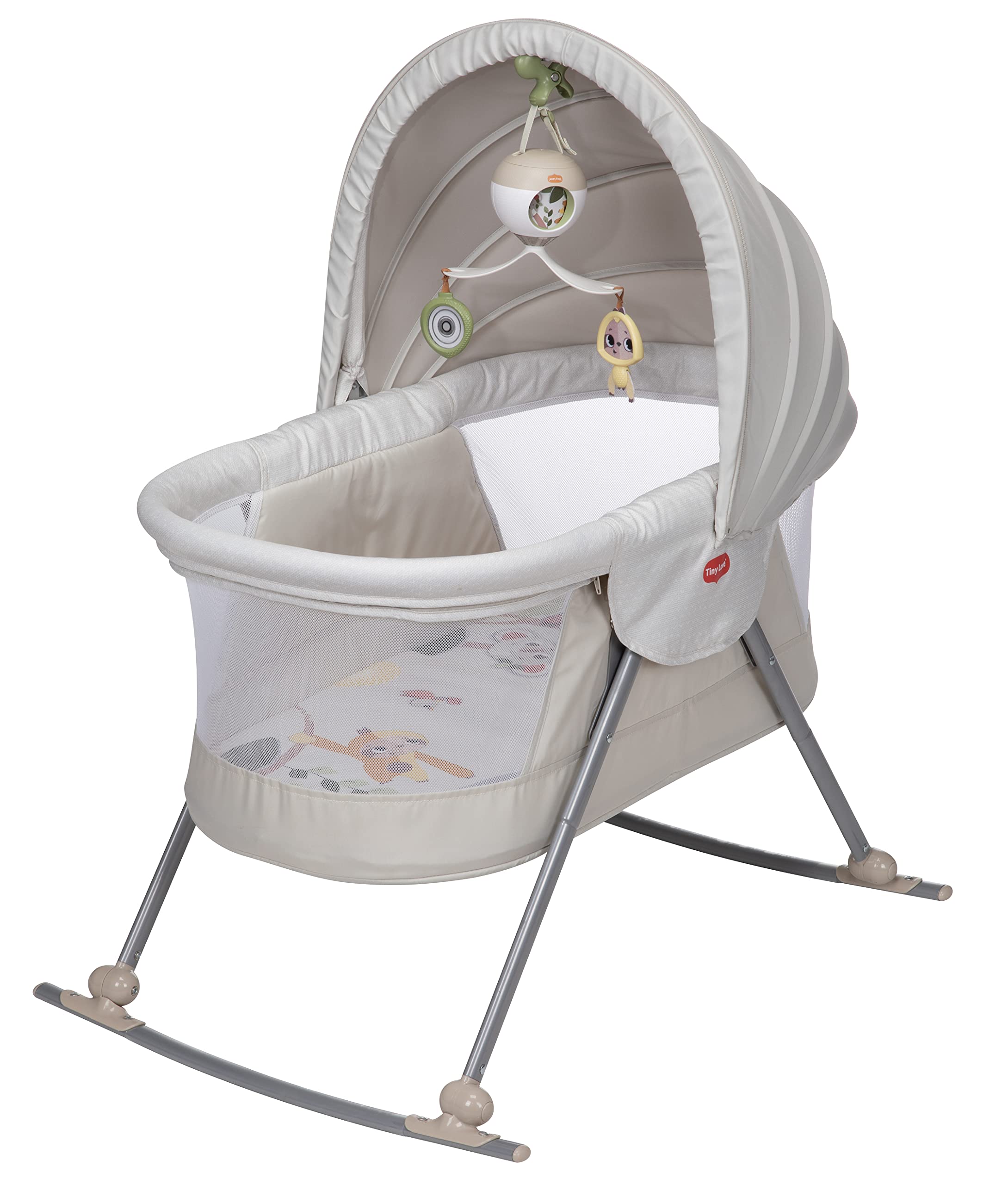 Tiny Love Boho Chic 2-in-1 Take Along Deluxe Bassinet, Rocking, Detachable Inner Playmat, Retractable Canopy